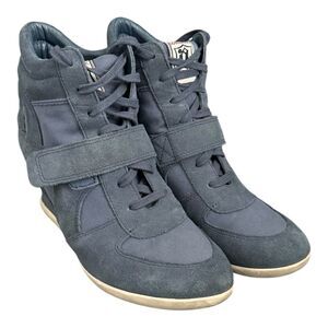 ASH Bowie Wedge Sneakers Blue Hook + Loop Modern Comfort Urban Everyday US9 (40)
